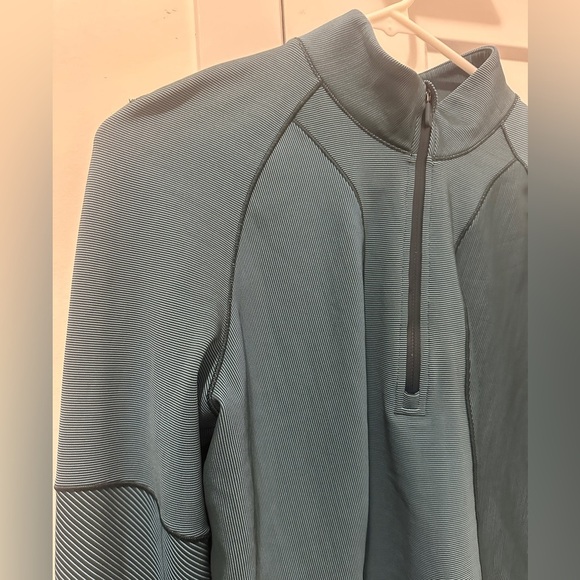 Lululemon Teal Ribbed Running Half Zip Sweater Jacket Size 8 Women’s - Picture 4 of 14